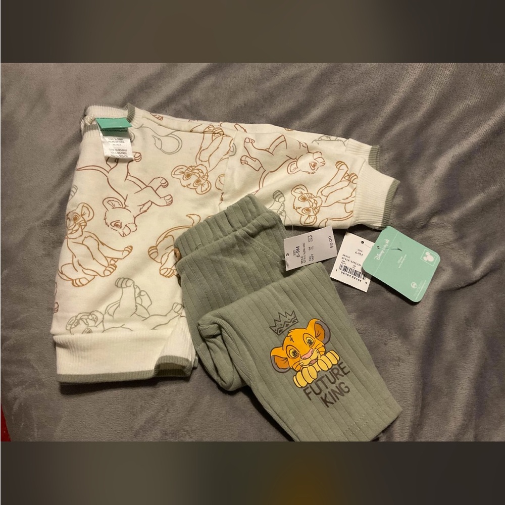 Disney Lion King Kids Matching Set - White and Green